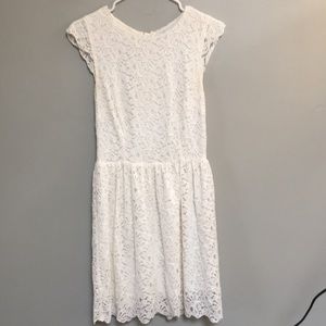 White Lace Talula Belgravia Dress From Aritzia.